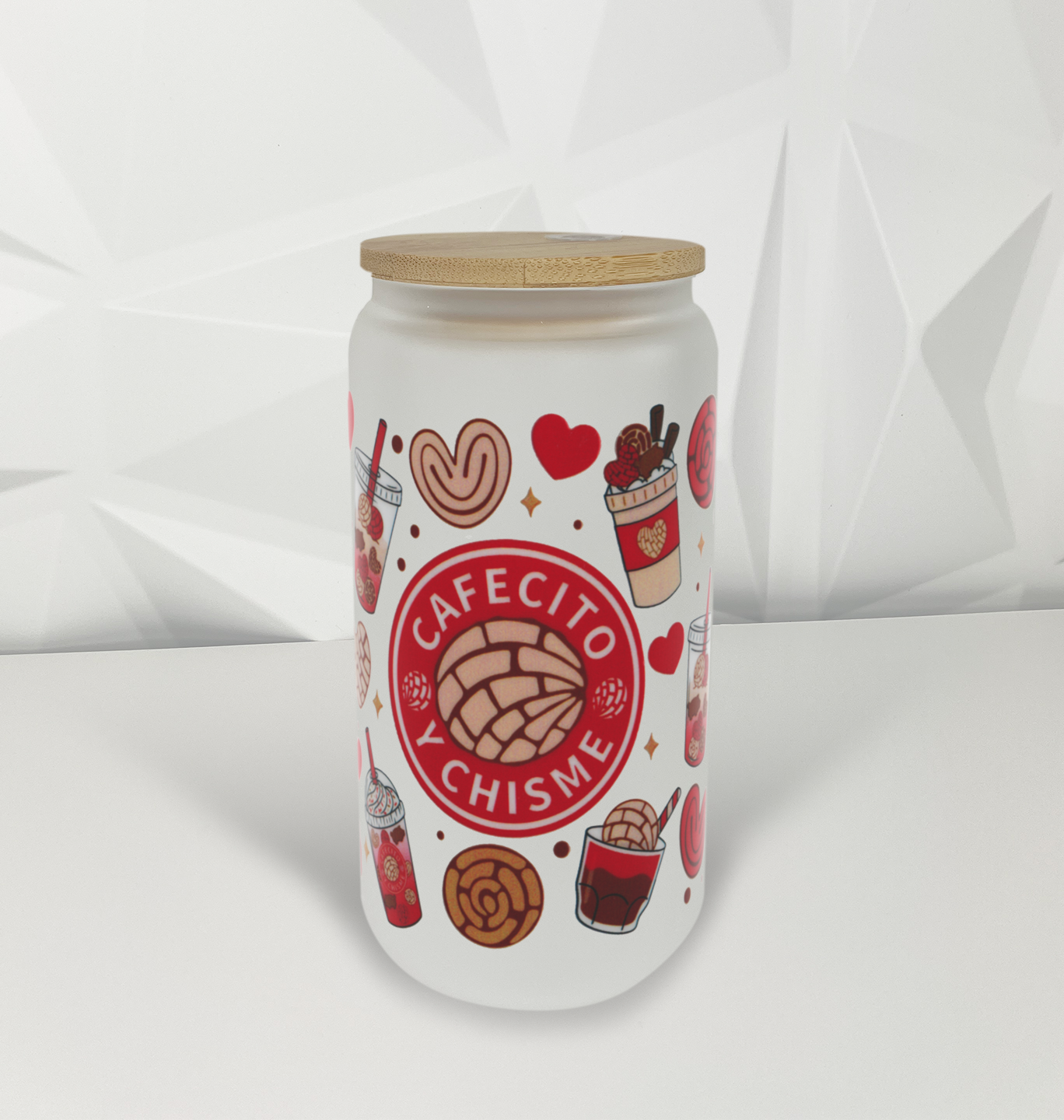 Cafecito Y Chisme - Red | 16oz Libby Glass Tumbler