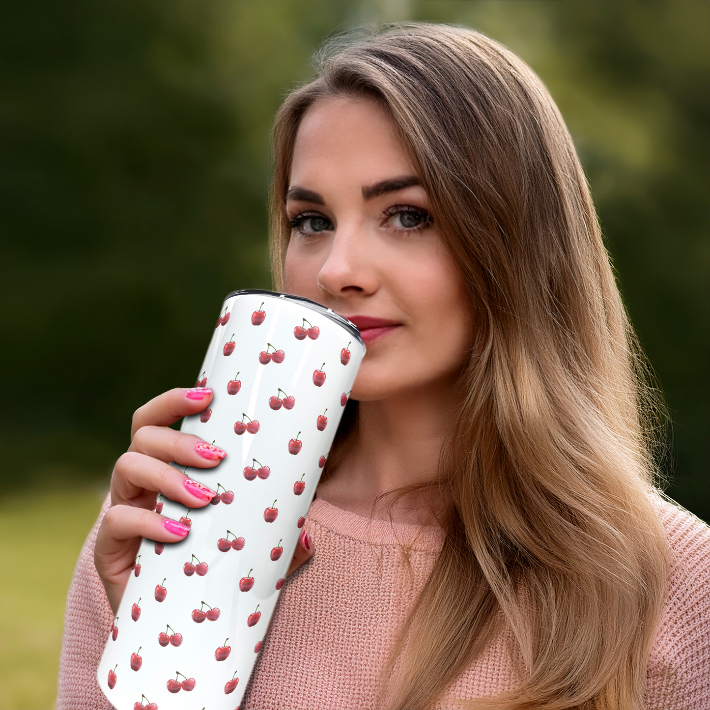Cherries | 20oz Stainless Steel Skinny Coffee Tumbler