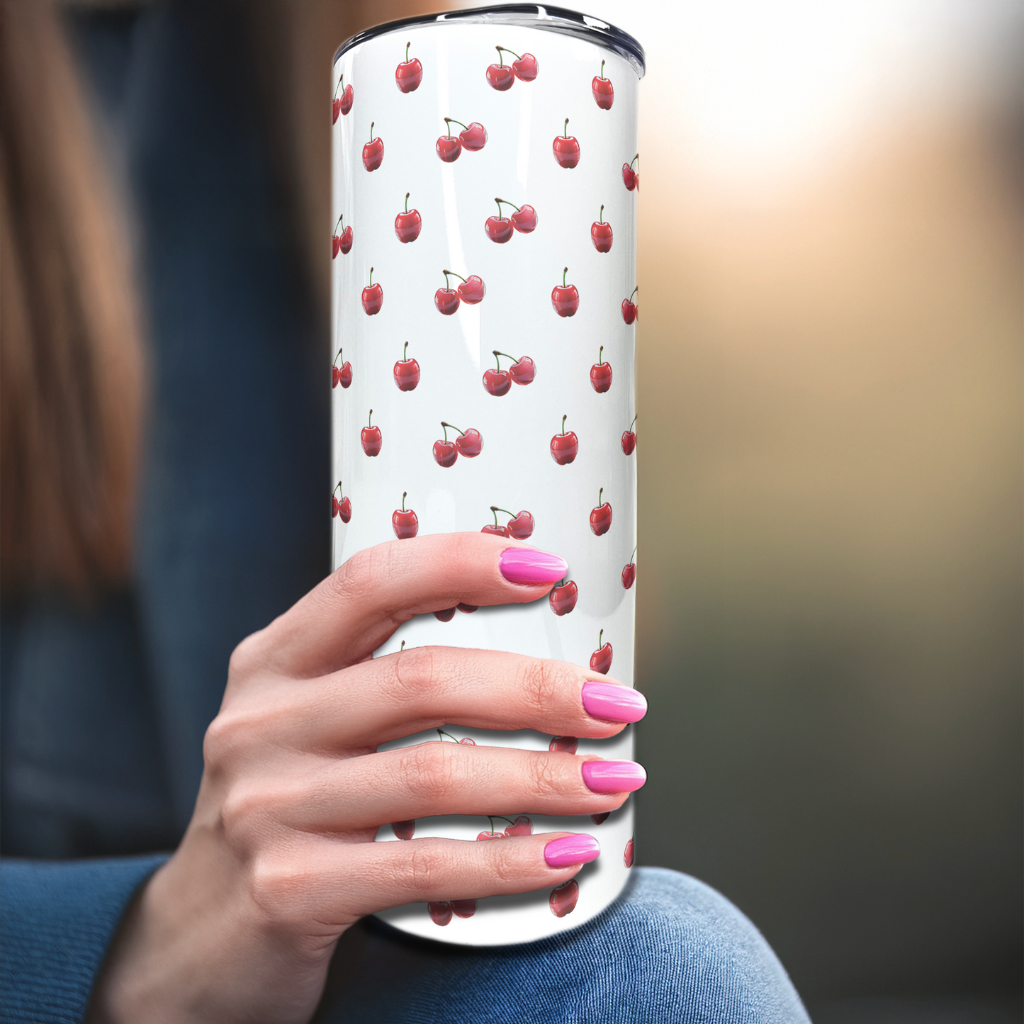 Cherries | 20oz Stainless Steel Skinny Coffee Tumbler