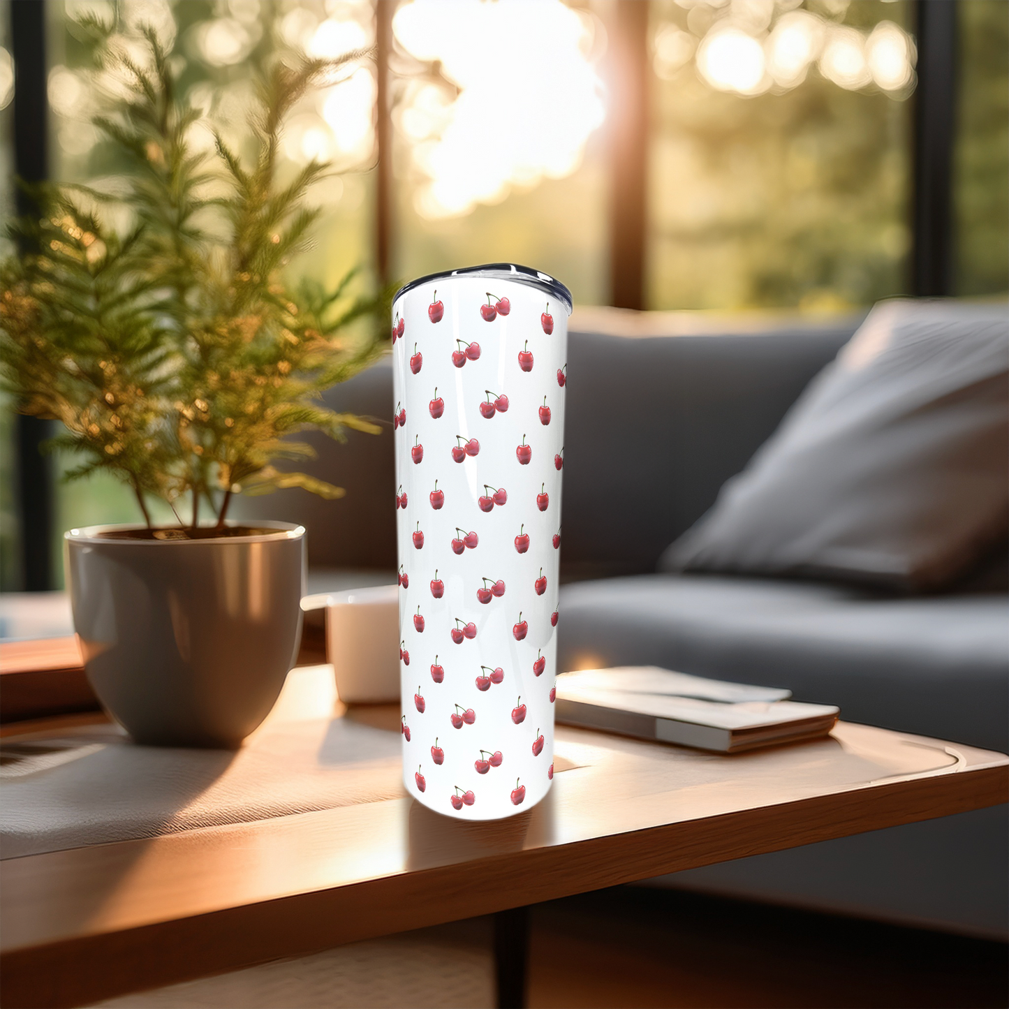 Cherries | 20oz Stainless Steel Skinny Coffee Tumbler