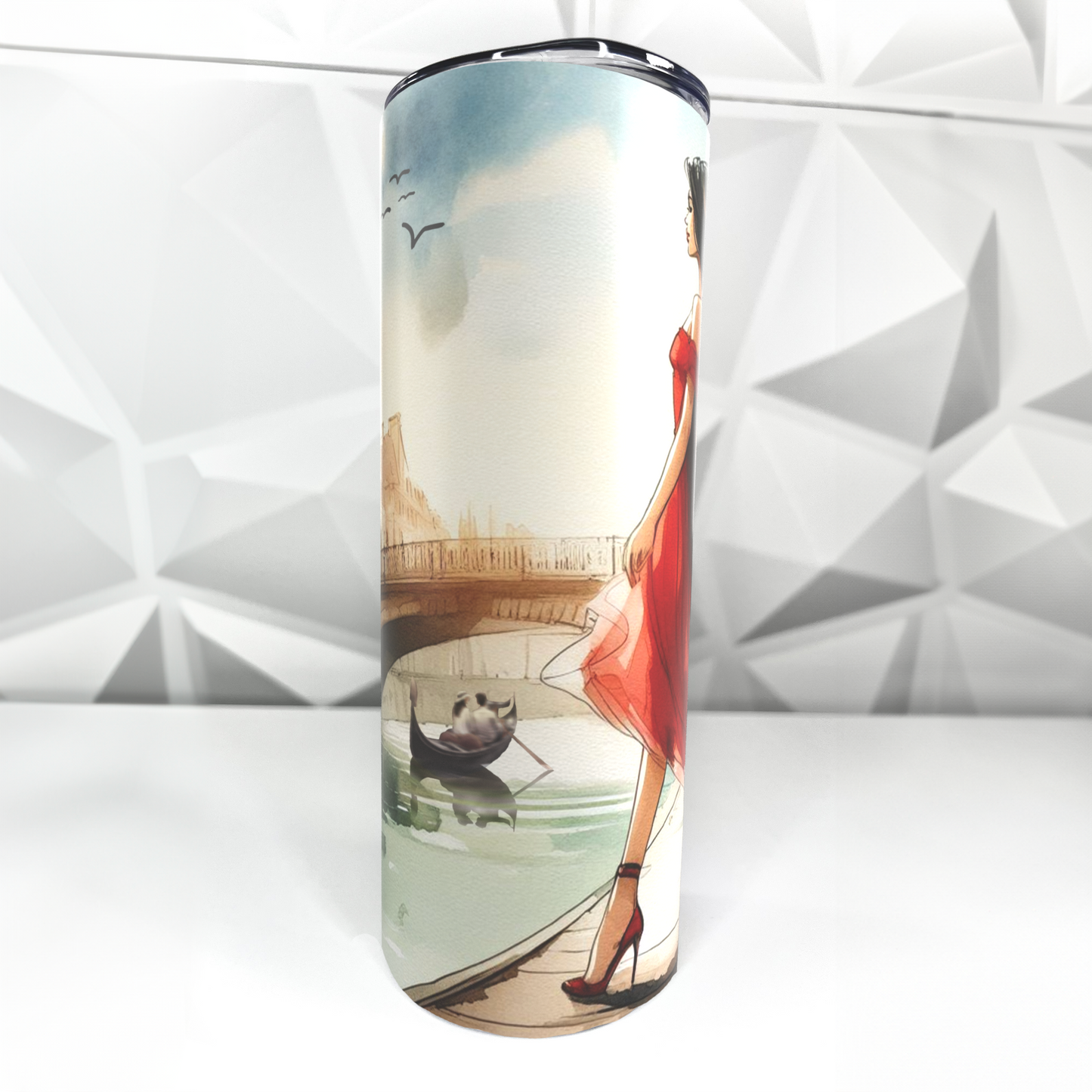 Lady In Red | 20oz Stainless Steel Skinny Coffee Tumbler