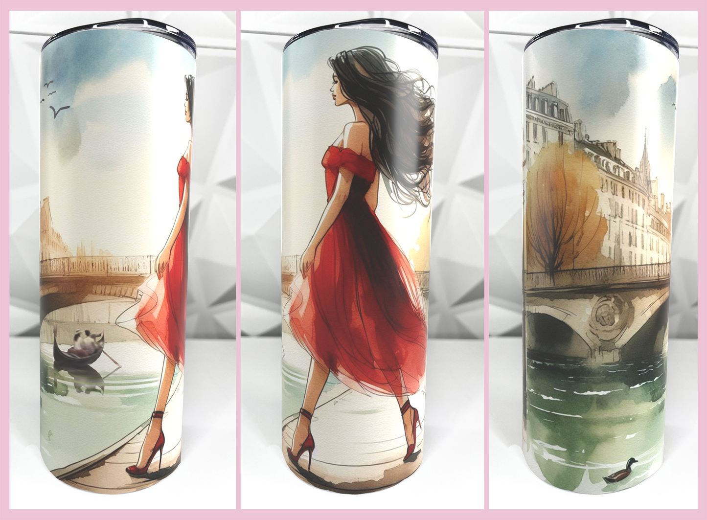 Lady In Red | 20oz Stainless Steel Skinny Coffee Tumbler