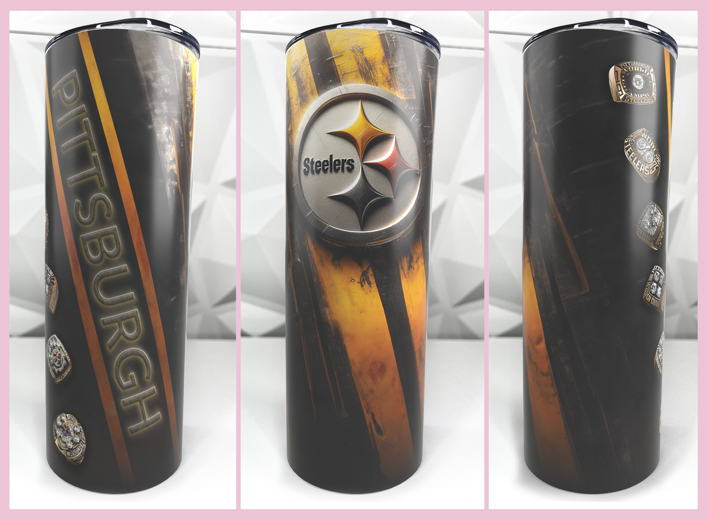 Steelers Football | 20oz Stainless Steel Skinny Coffee Tumbler