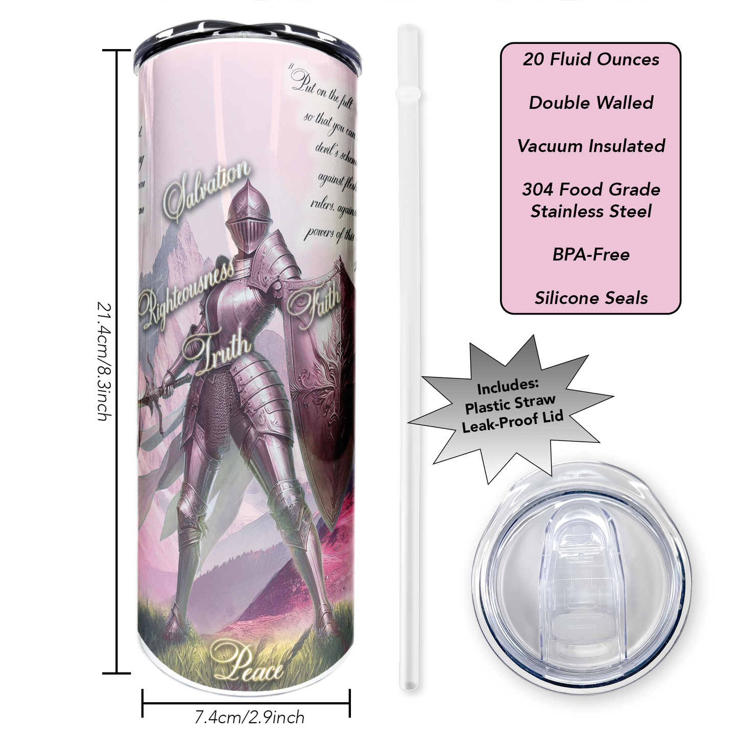 Armor of God | 20oz Stainless Steel Skinny Coffee Tumbler