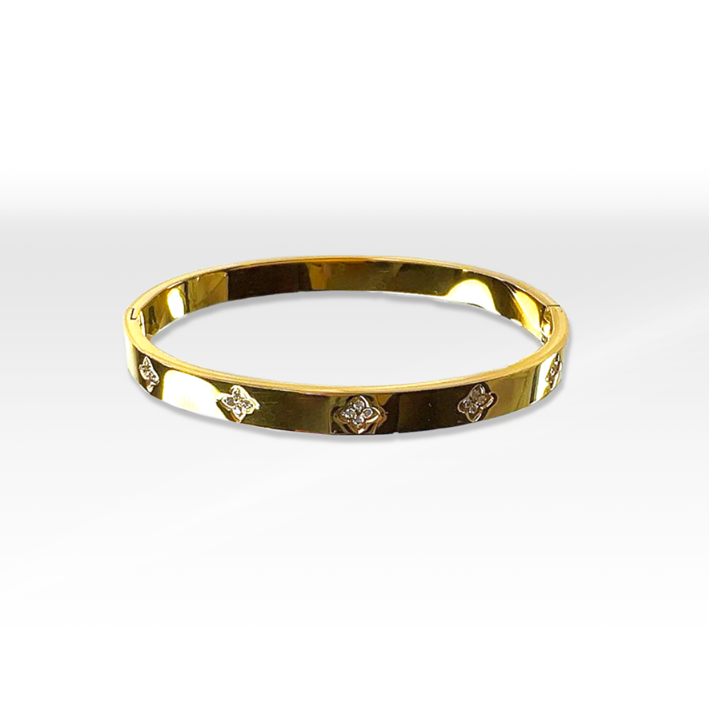 Gem Clover | Gold Bangle
