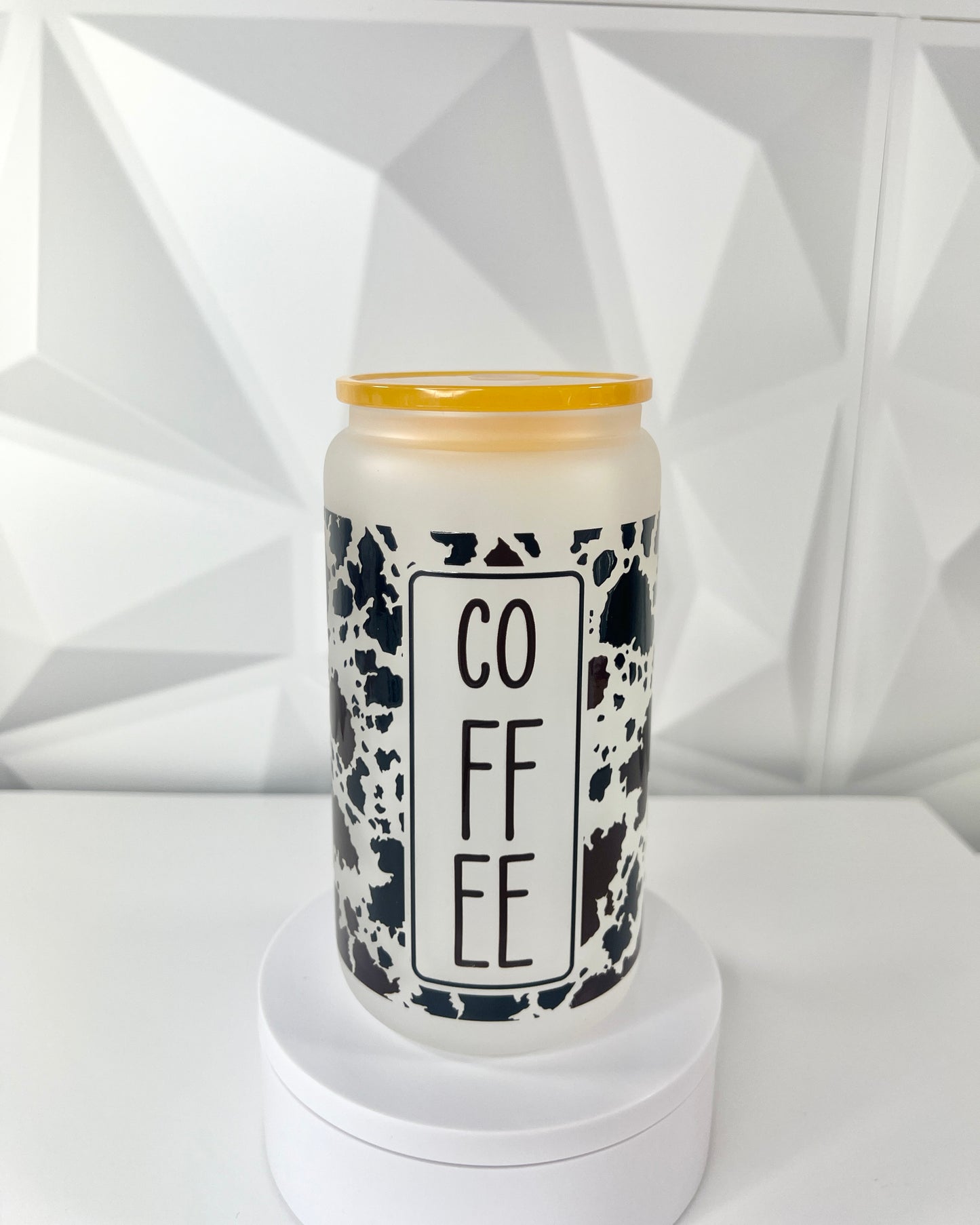 Coffee Cowprint | 16oz Libby Glass Tumbler