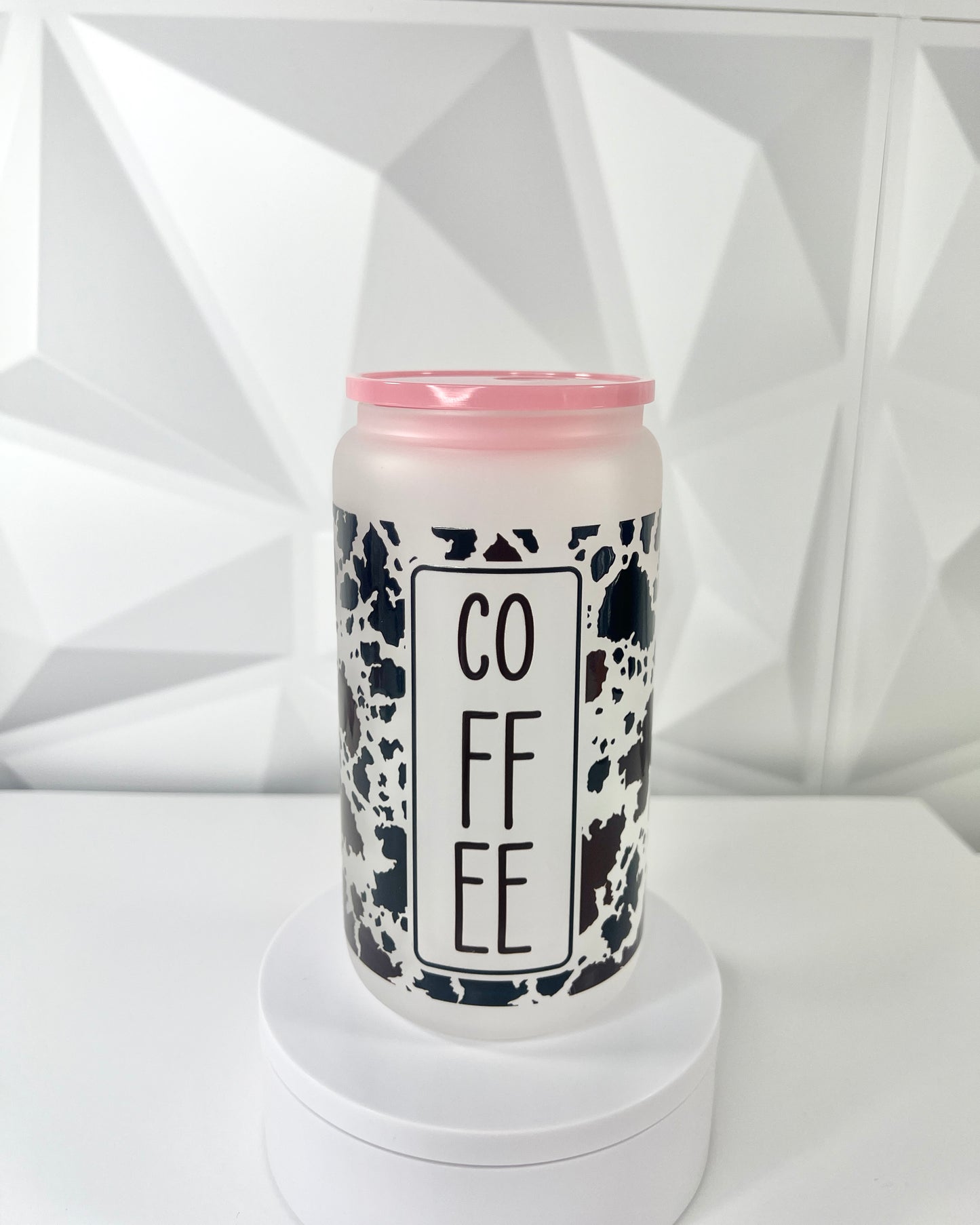 Coffee Cowprint | 16oz Libby Glass Tumbler