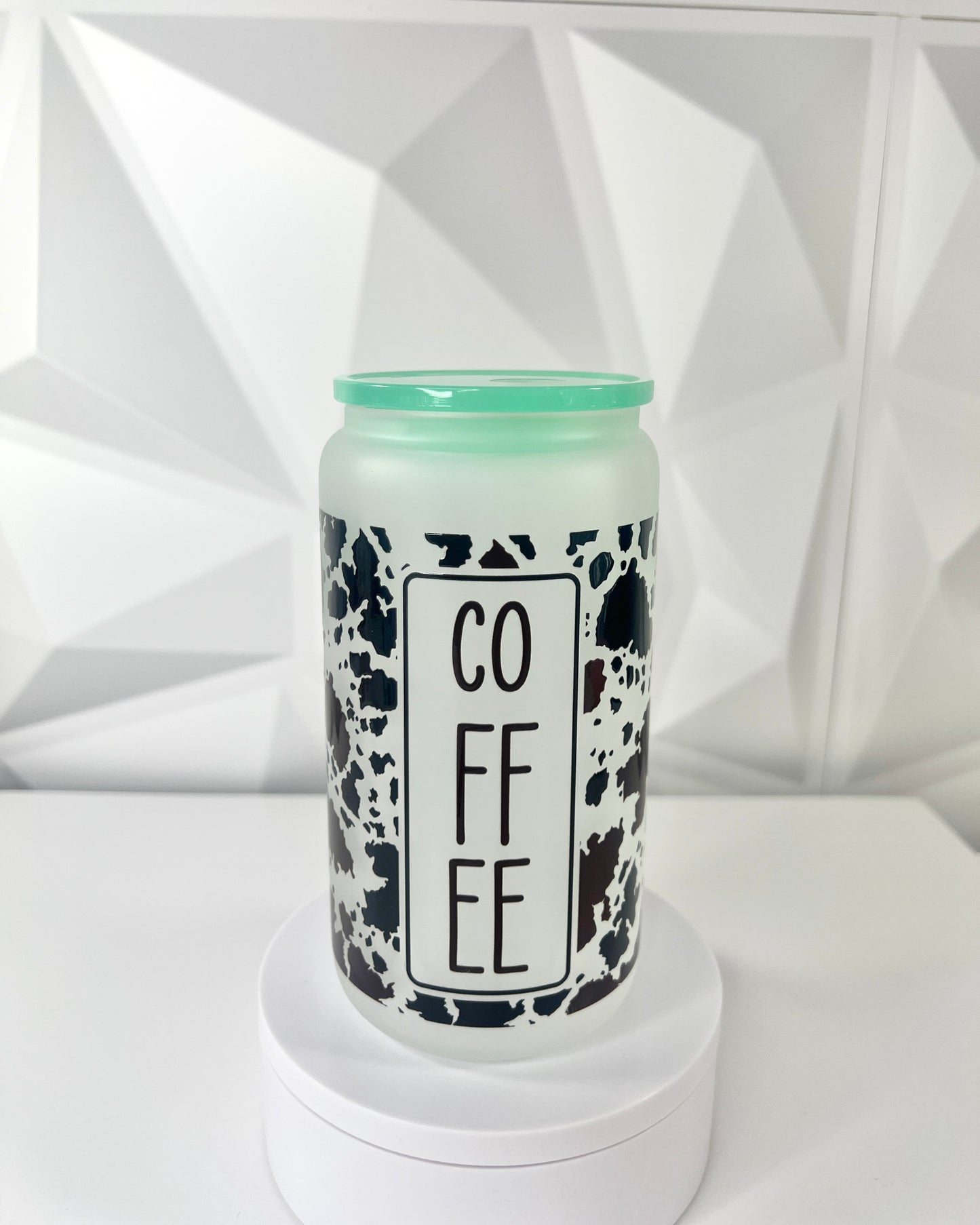 Coffee Cowprint | 16oz Libby Glass Tumbler