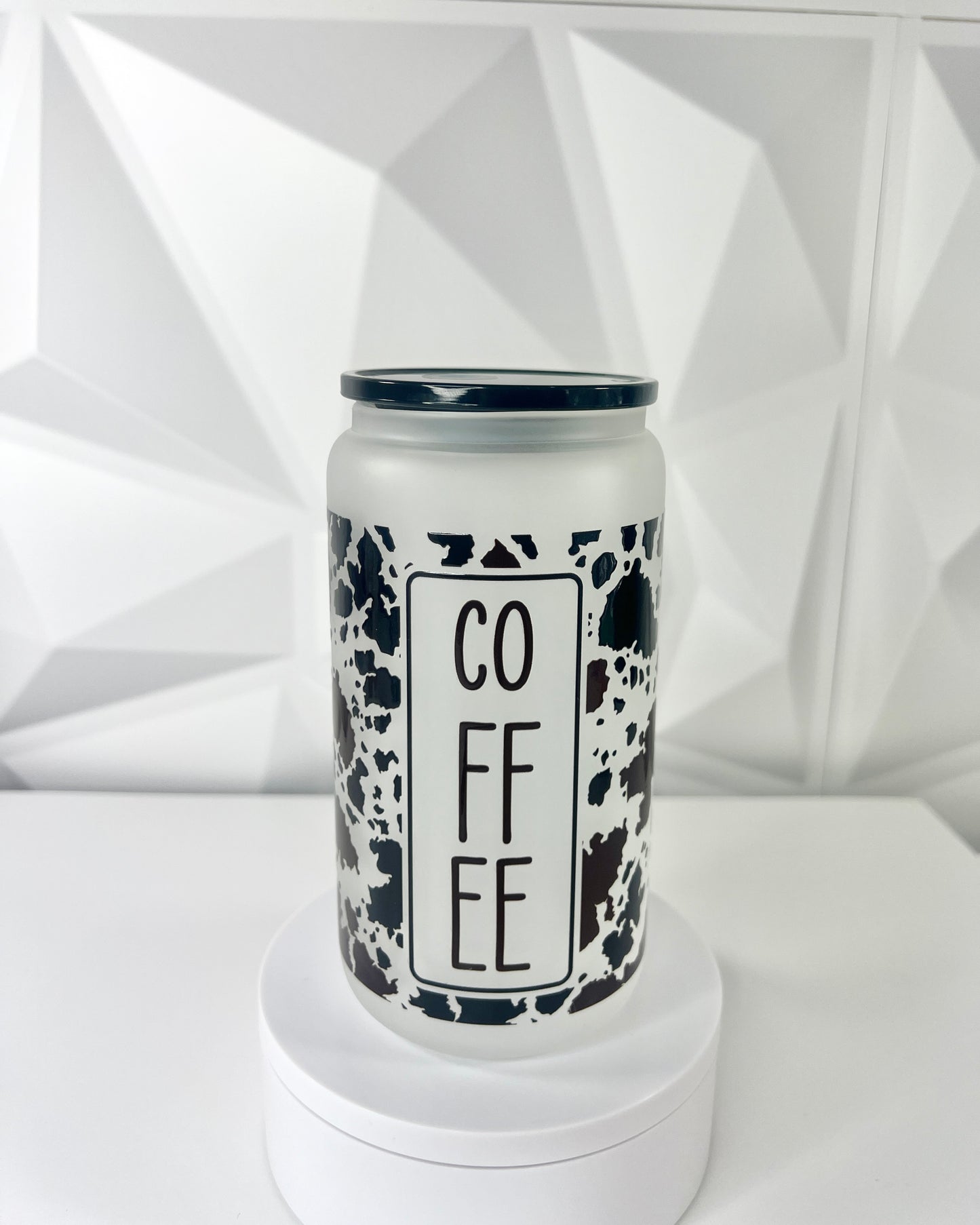 Coffee Cowprint | 16oz Libby Glass Tumbler