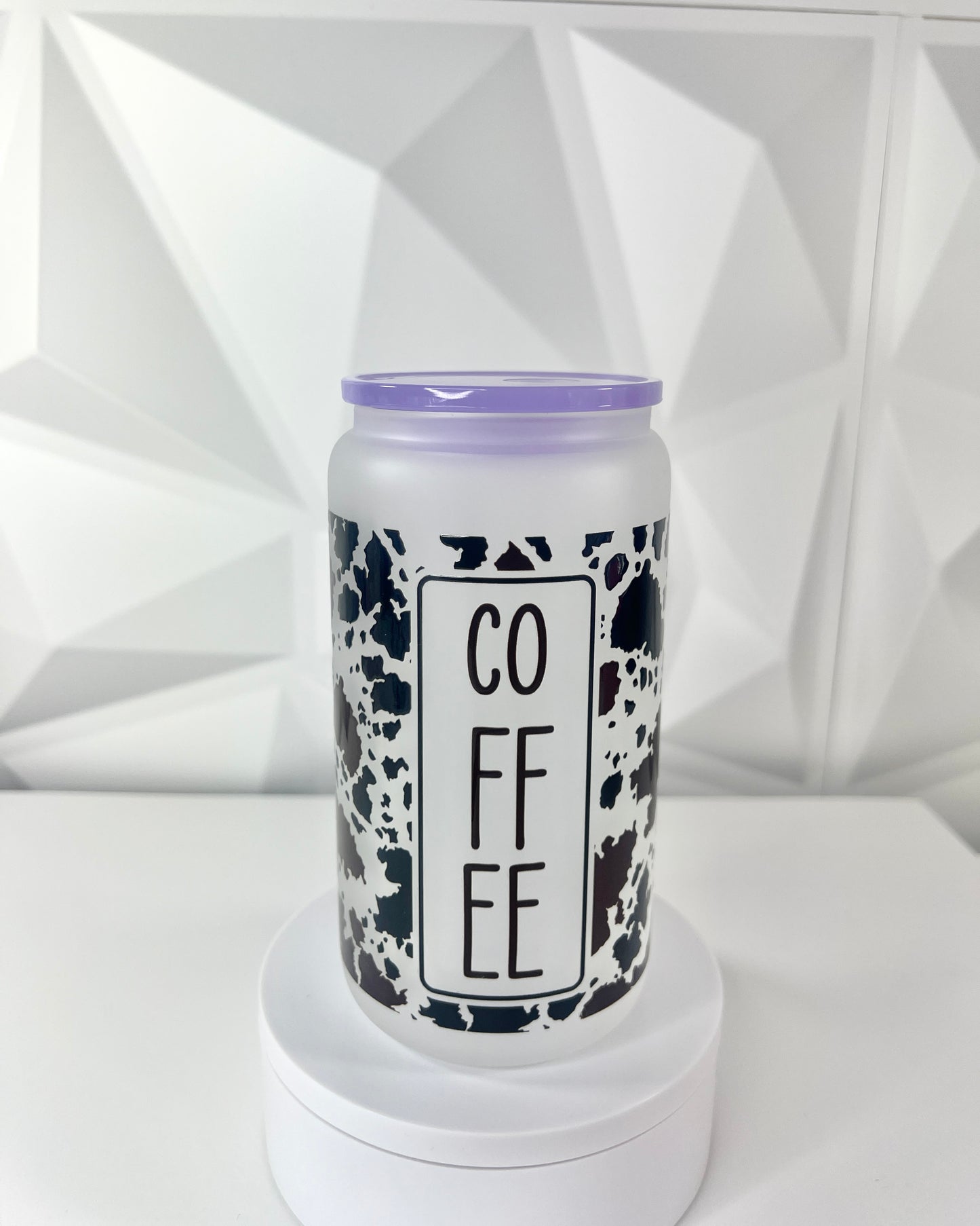 Coffee Cowprint | 16oz Libby Glass Tumbler