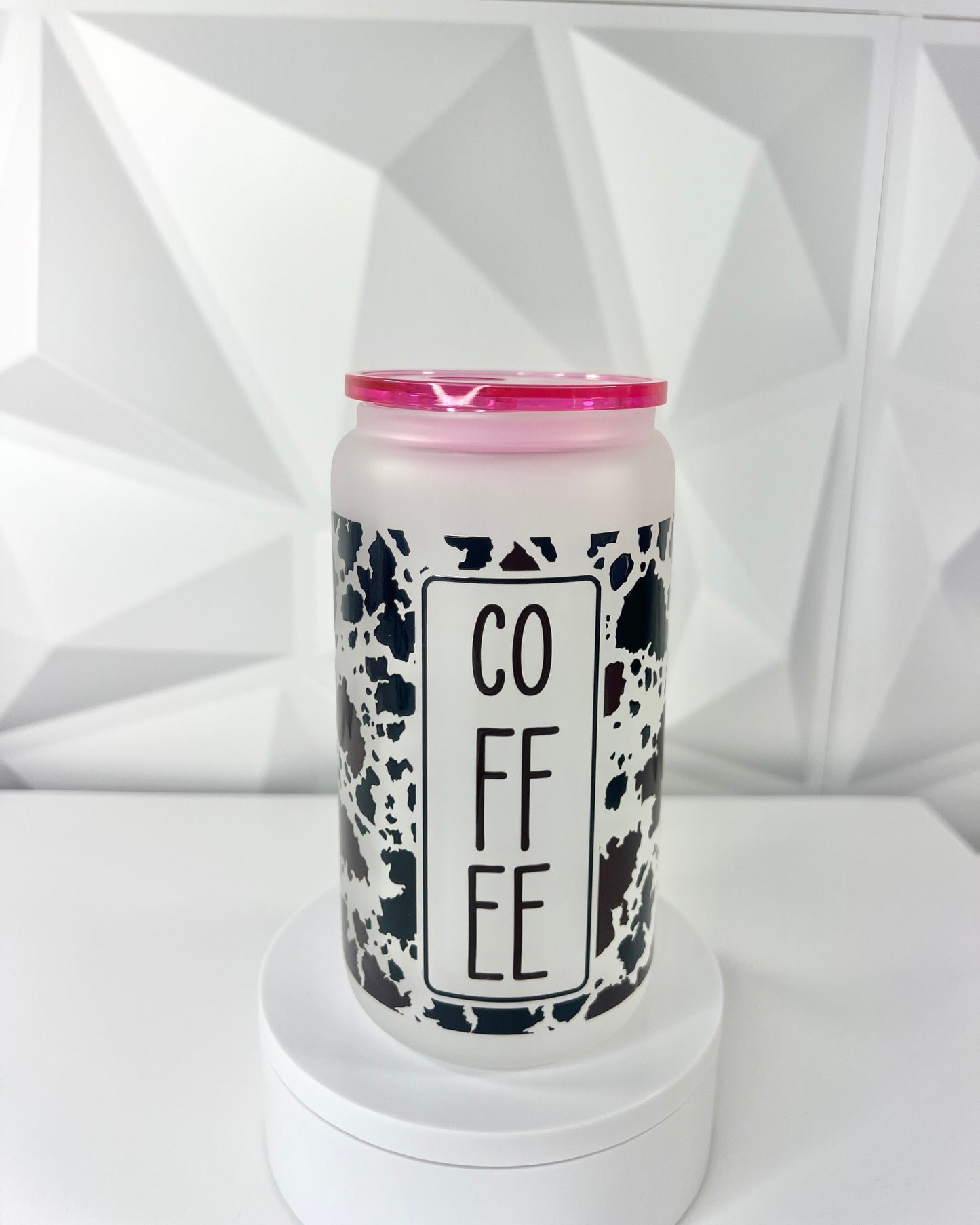 Coffee Cowprint | 16oz Libby Glass Tumbler