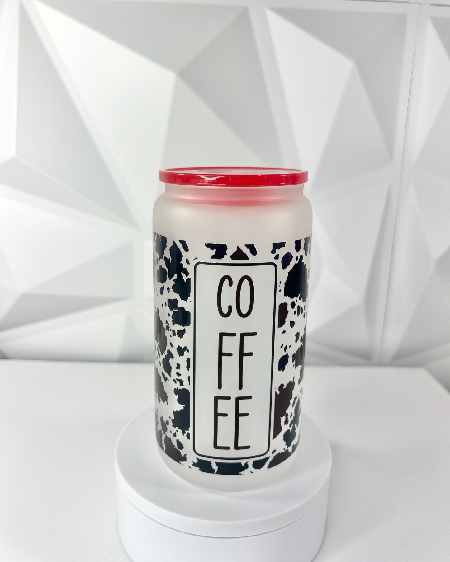 Coffee Cowprint | 16oz Libby Glass Tumbler