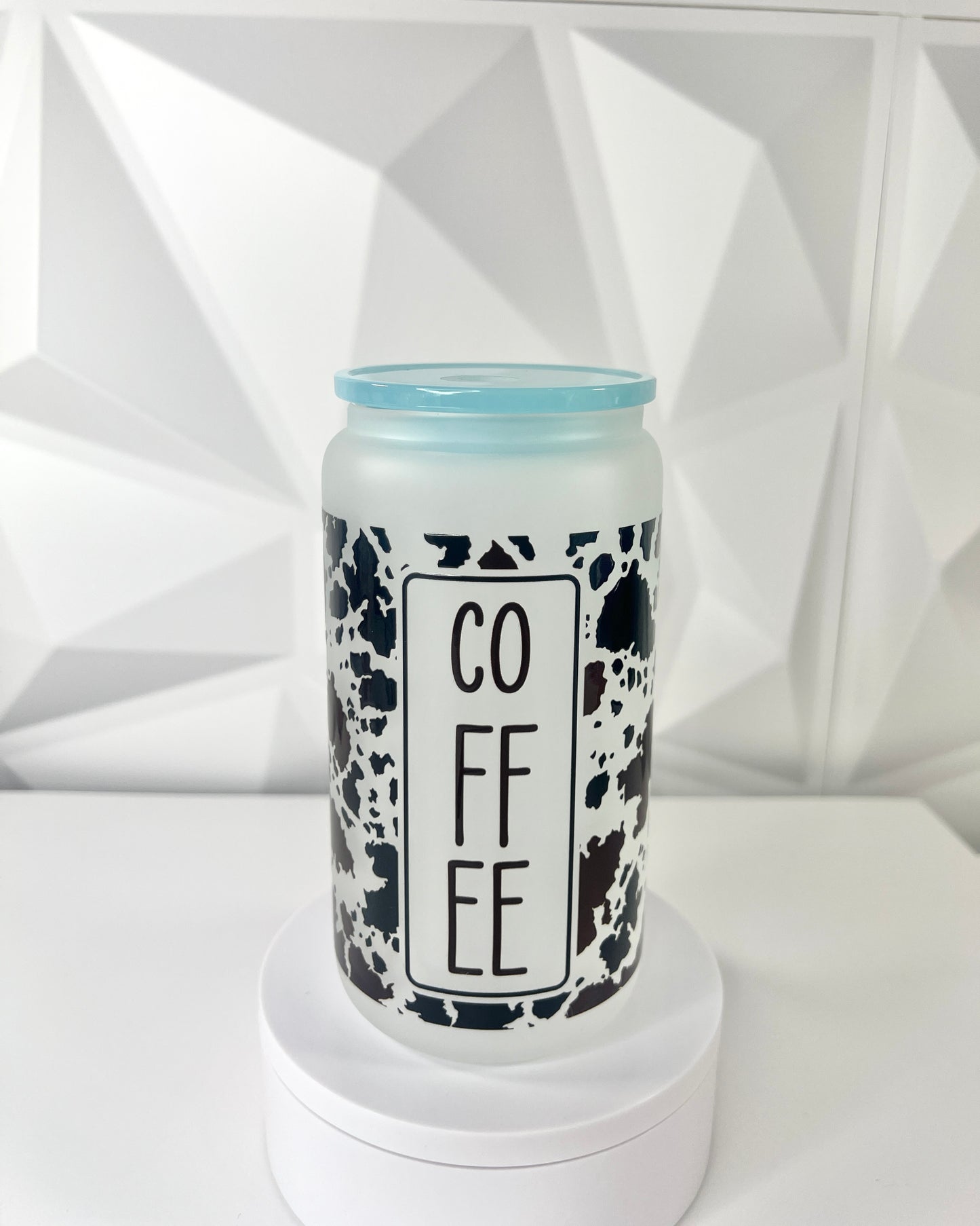 Coffee Cowprint | 16oz Libby Glass Tumbler