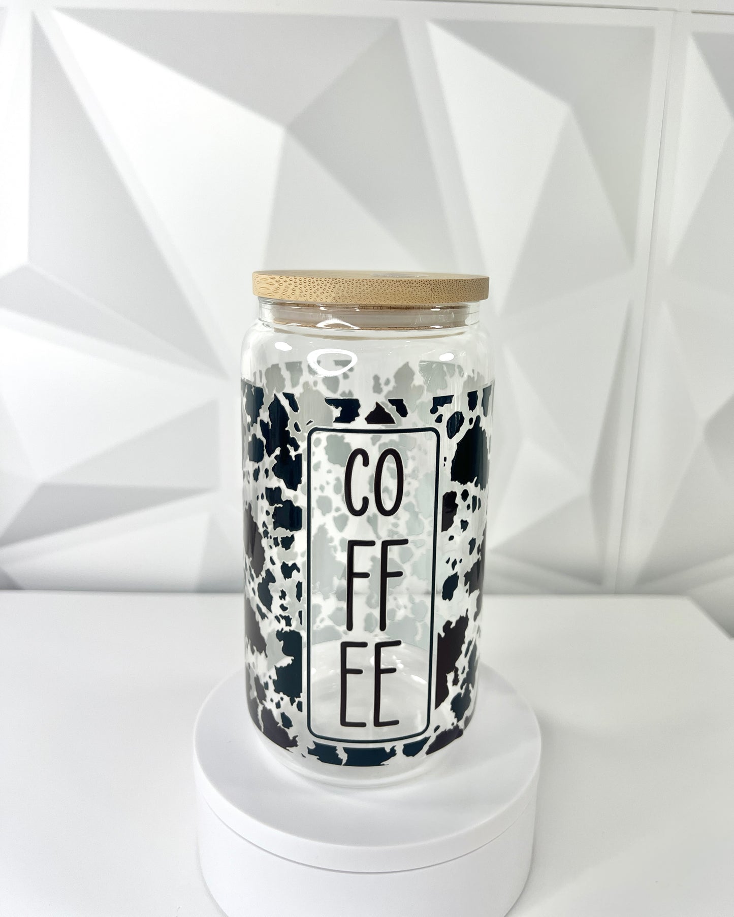 Coffee Cowprint | 16oz Libby Glass Tumbler