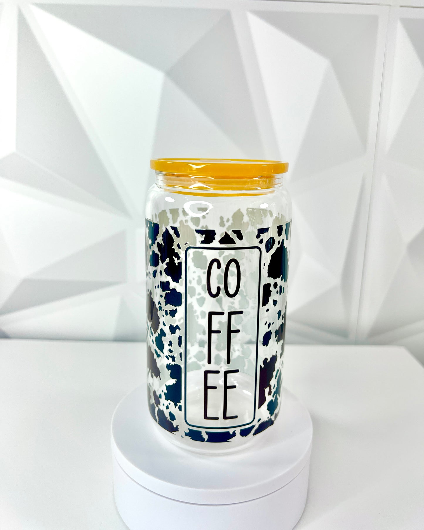 Coffee Cowprint | 16oz Libby Glass Tumbler