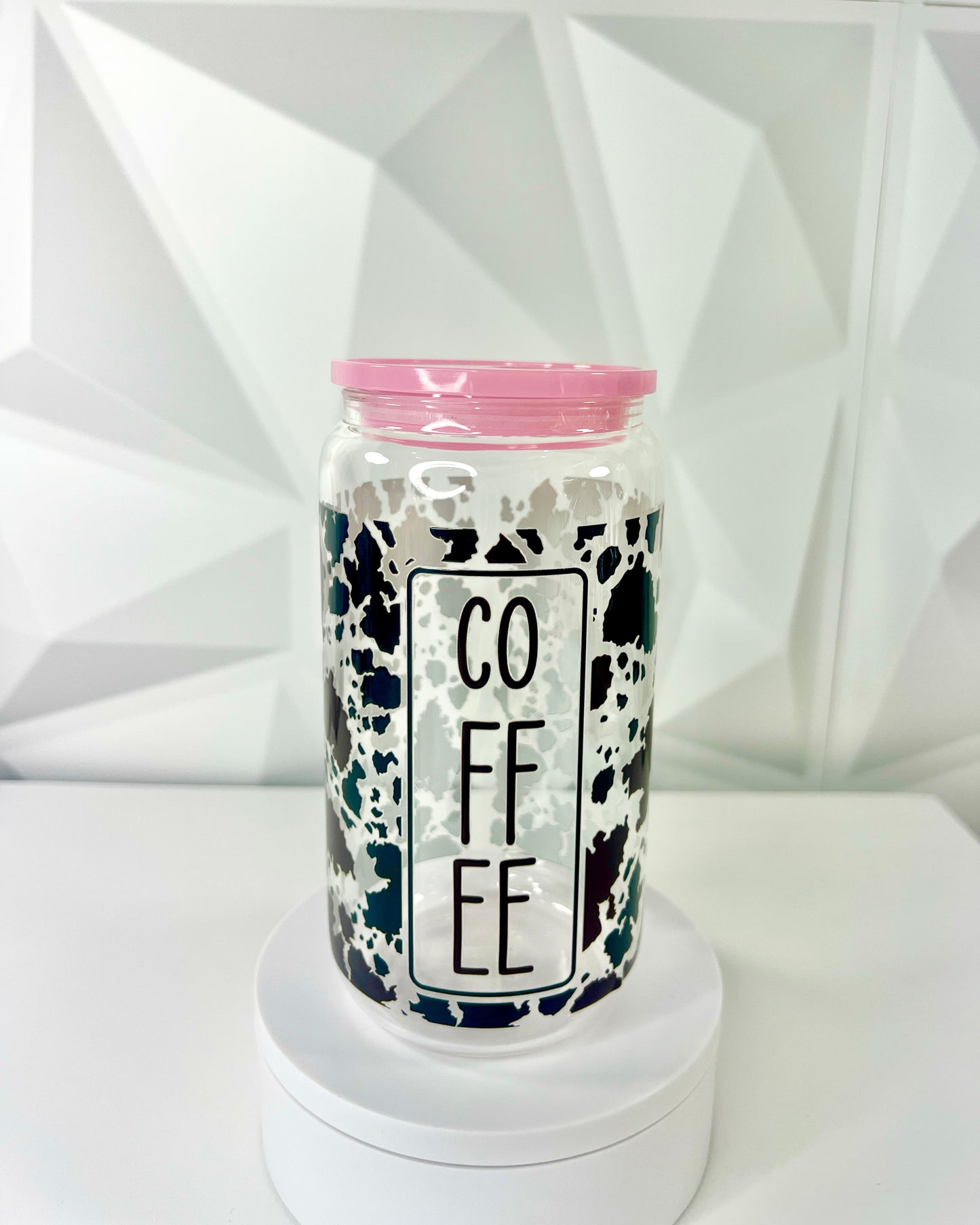 Coffee Cowprint | 16oz Libby Glass Tumbler
