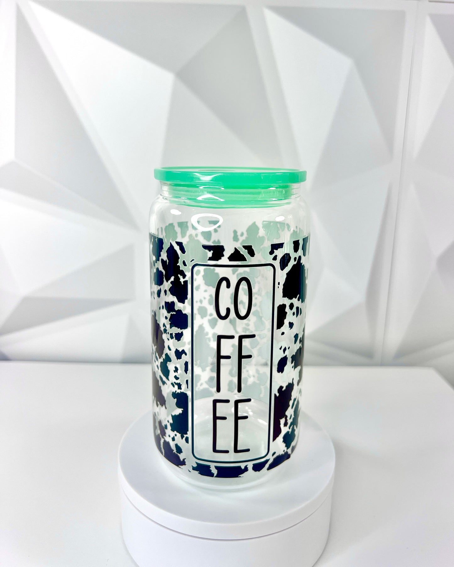 Coffee Cowprint | 16oz Libby Glass Tumbler