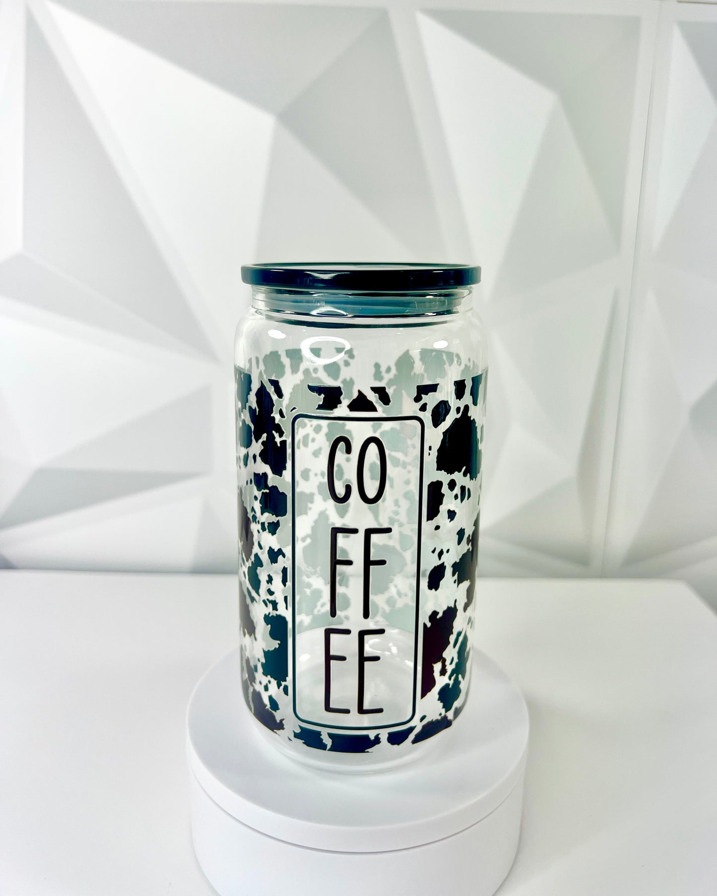 Coffee Cowprint | 16oz Libby Glass Tumbler