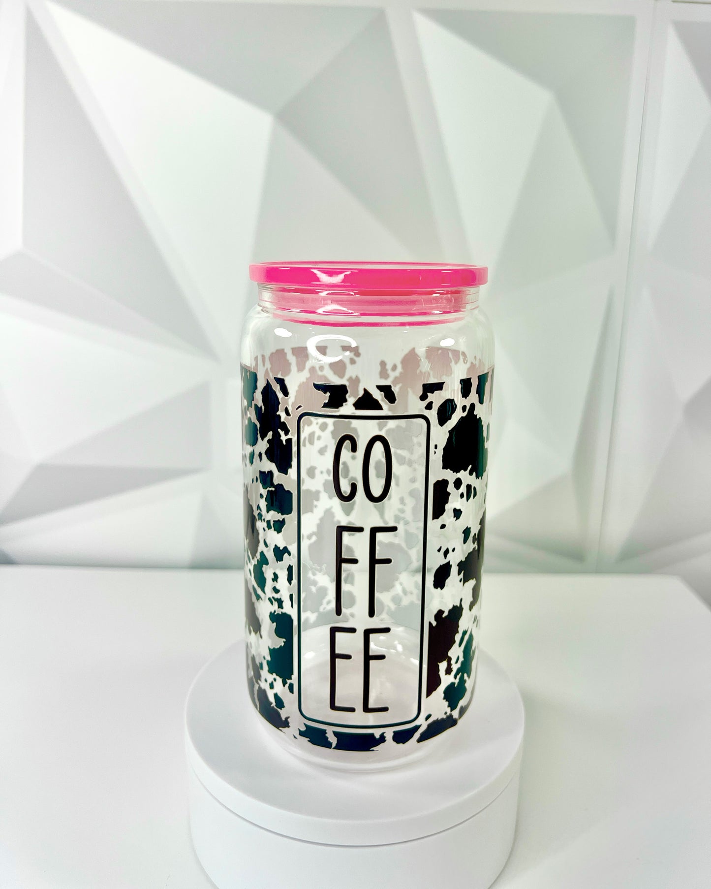 Coffee Cowprint | 16oz Libby Glass Tumbler