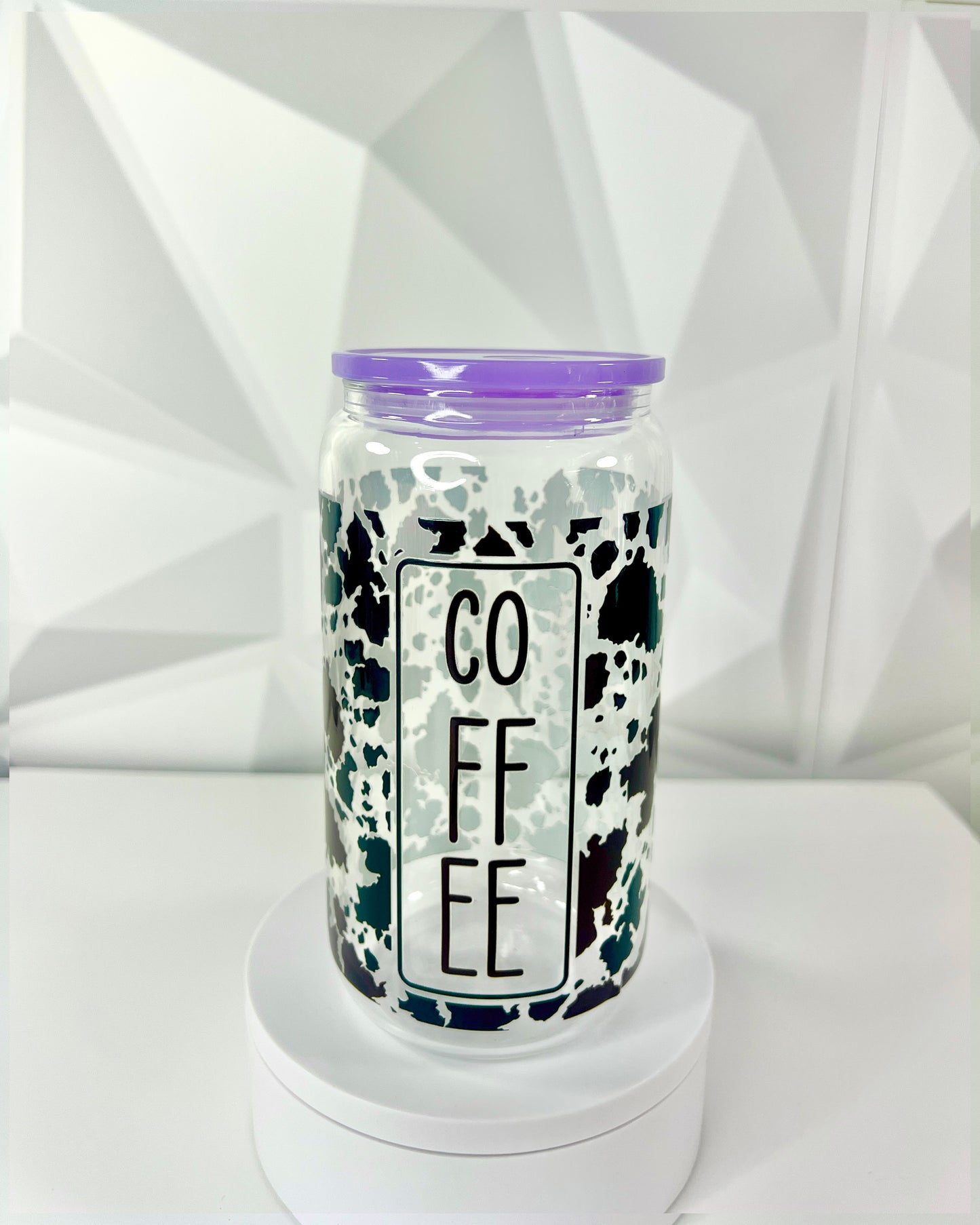 Coffee Cowprint | 16oz Libby Glass Tumbler