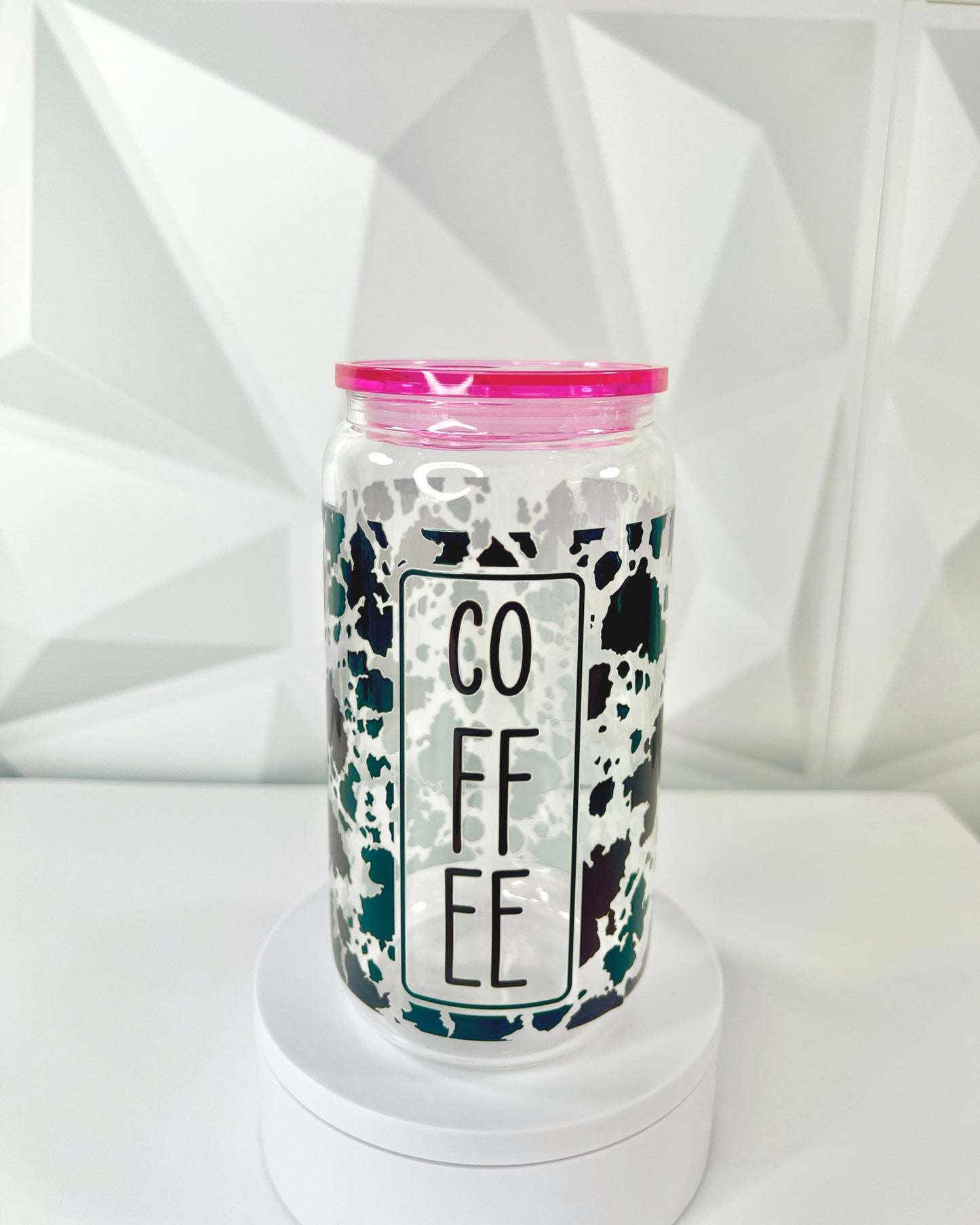 Coffee Cowprint | 16oz Libby Glass Tumbler