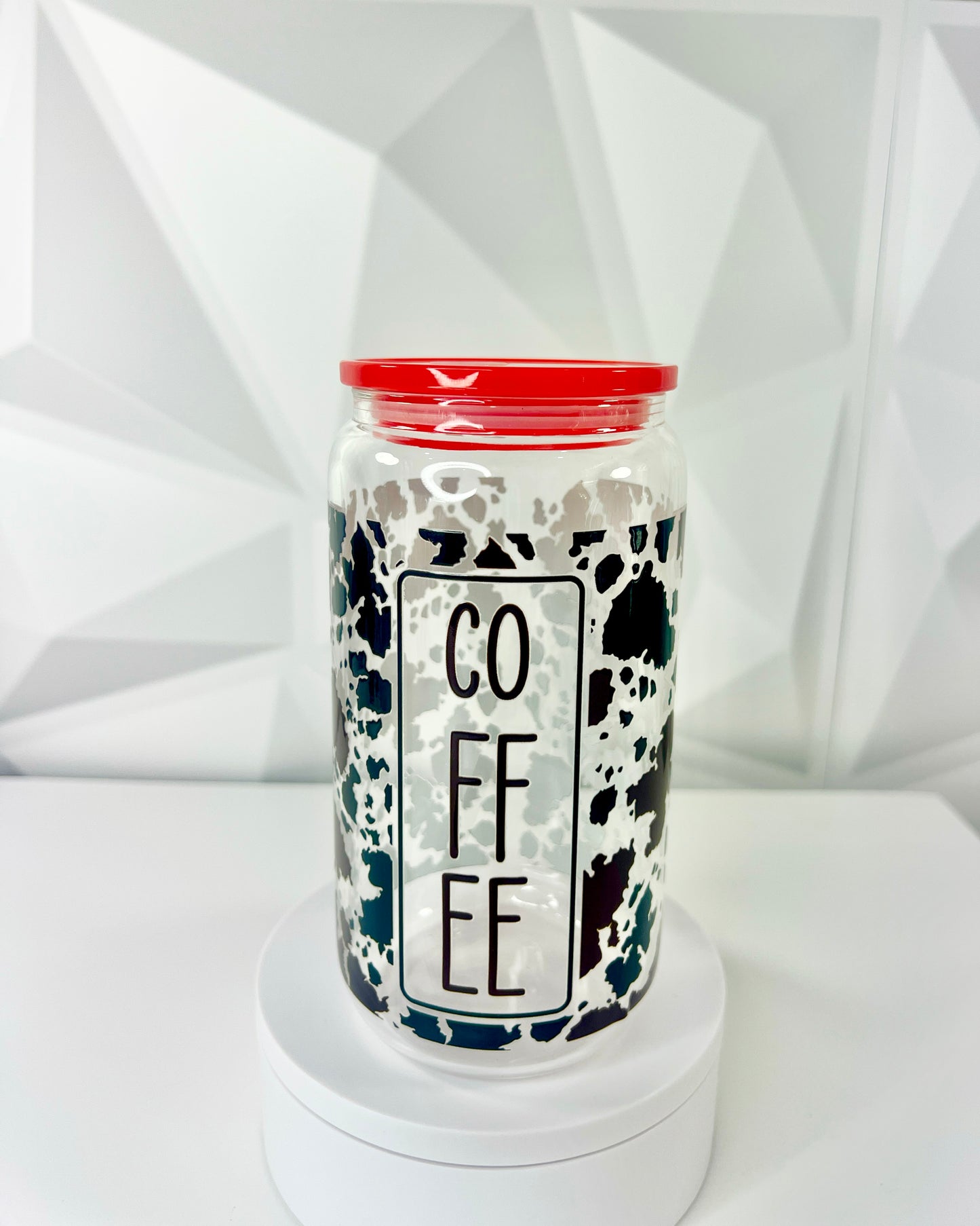Coffee Cowprint | 16oz Libby Glass Tumbler