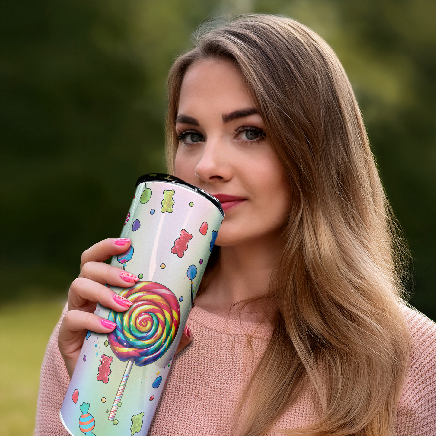 Gummy Bears & Lollipops | 20oz Stainless Steel Skinny Tumbler