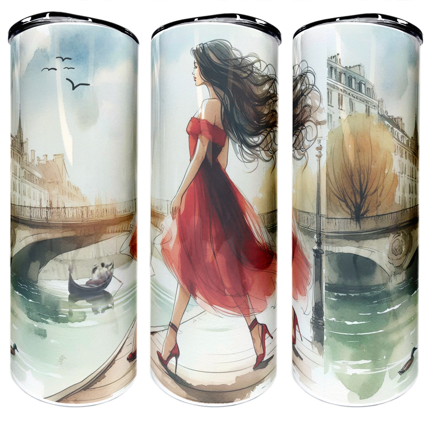 Lady In Red | 20oz Stainless Steel Skinny Coffee Tumbler