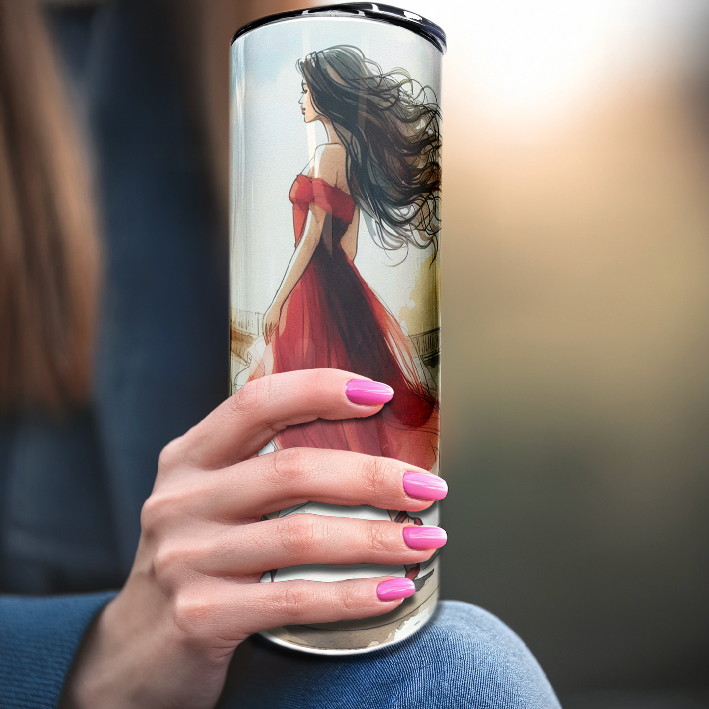 Lady In Red | 20oz Stainless Steel Skinny Coffee Tumbler