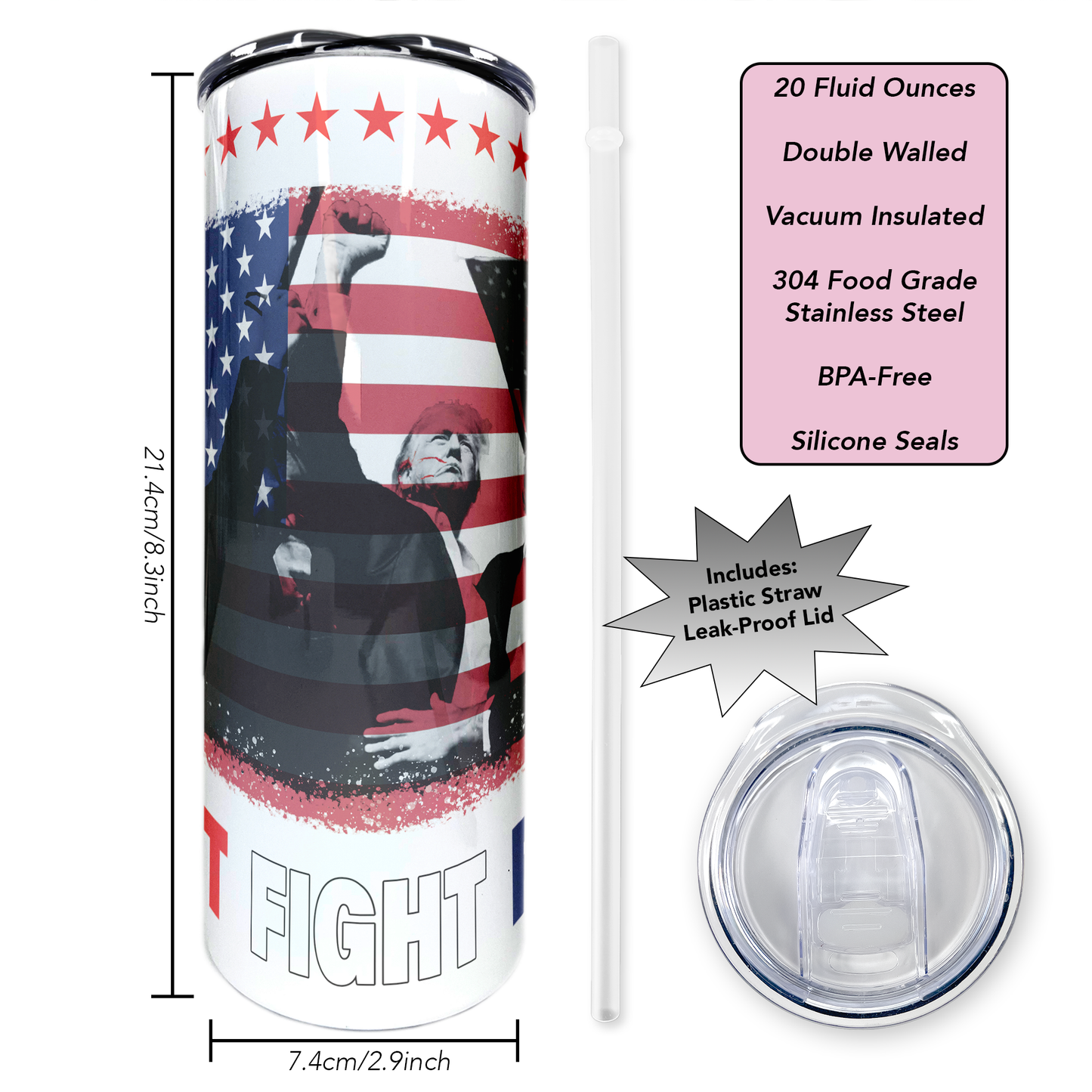 Trump 2024 | 20oz Stainless Steel Skinny Coffee Tumbler