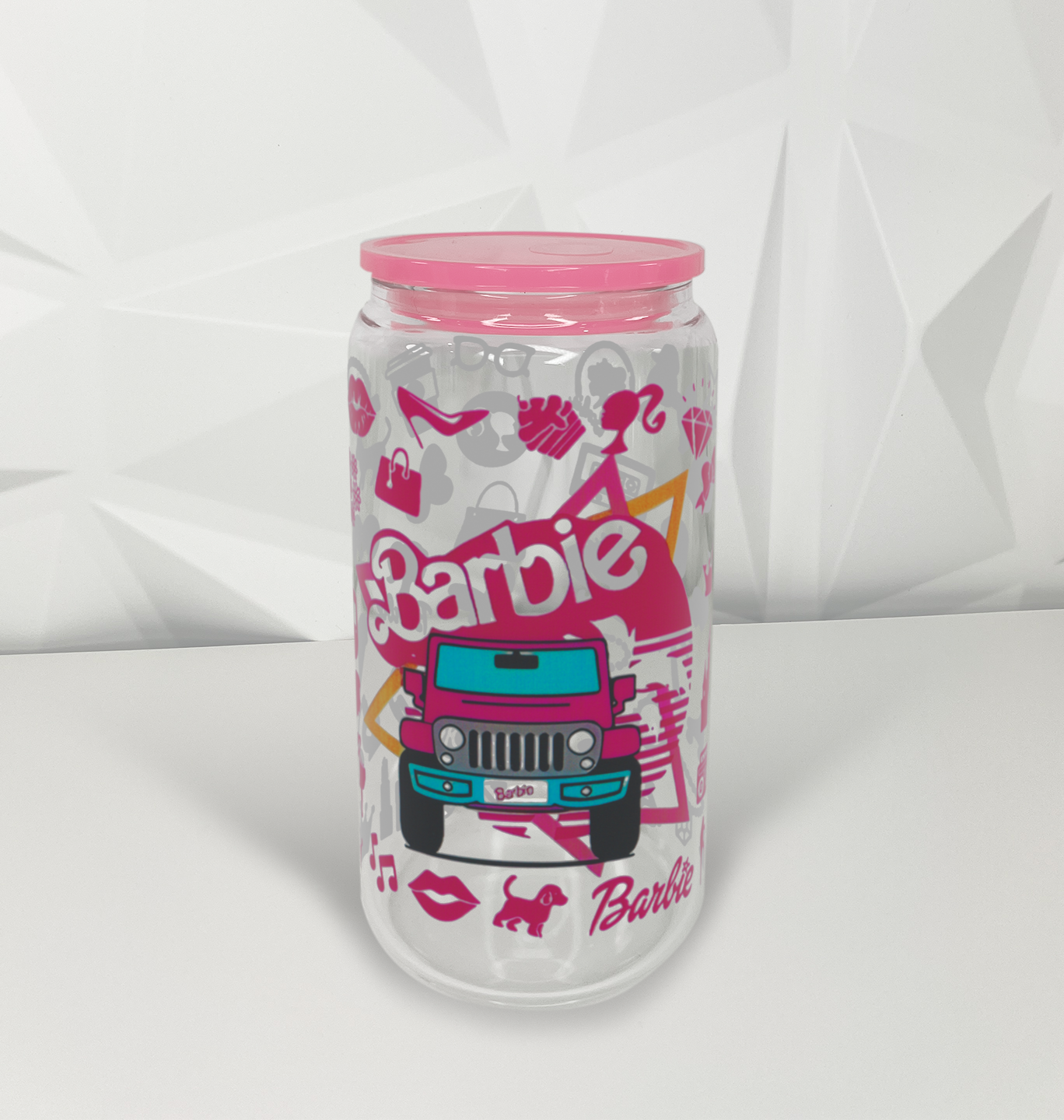 Pink Doll - Dream Jeep | 16oz Libby Glass Tumbler