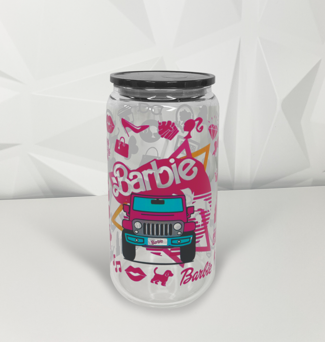 Pink Doll - Dream Jeep | 16oz Libby Glass Tumbler