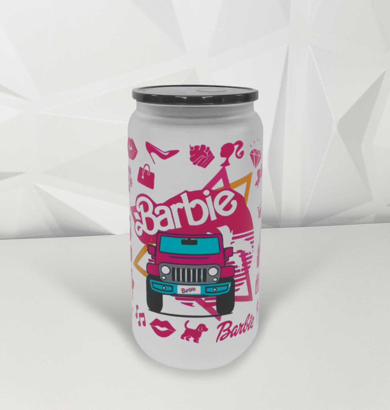 Pink Doll - Dream Jeep | 16oz Libby Glass Tumbler