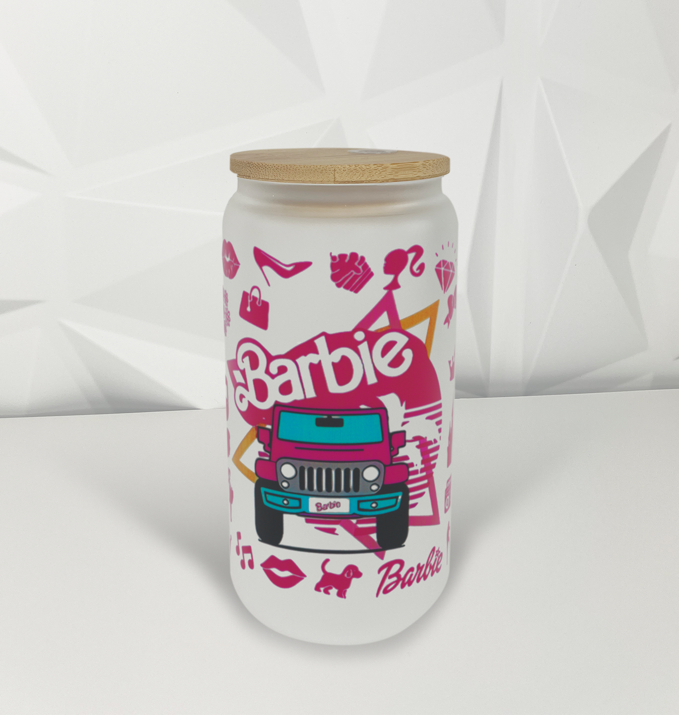 Pink Doll - Dream Jeep | 16oz Libby Glass Tumbler