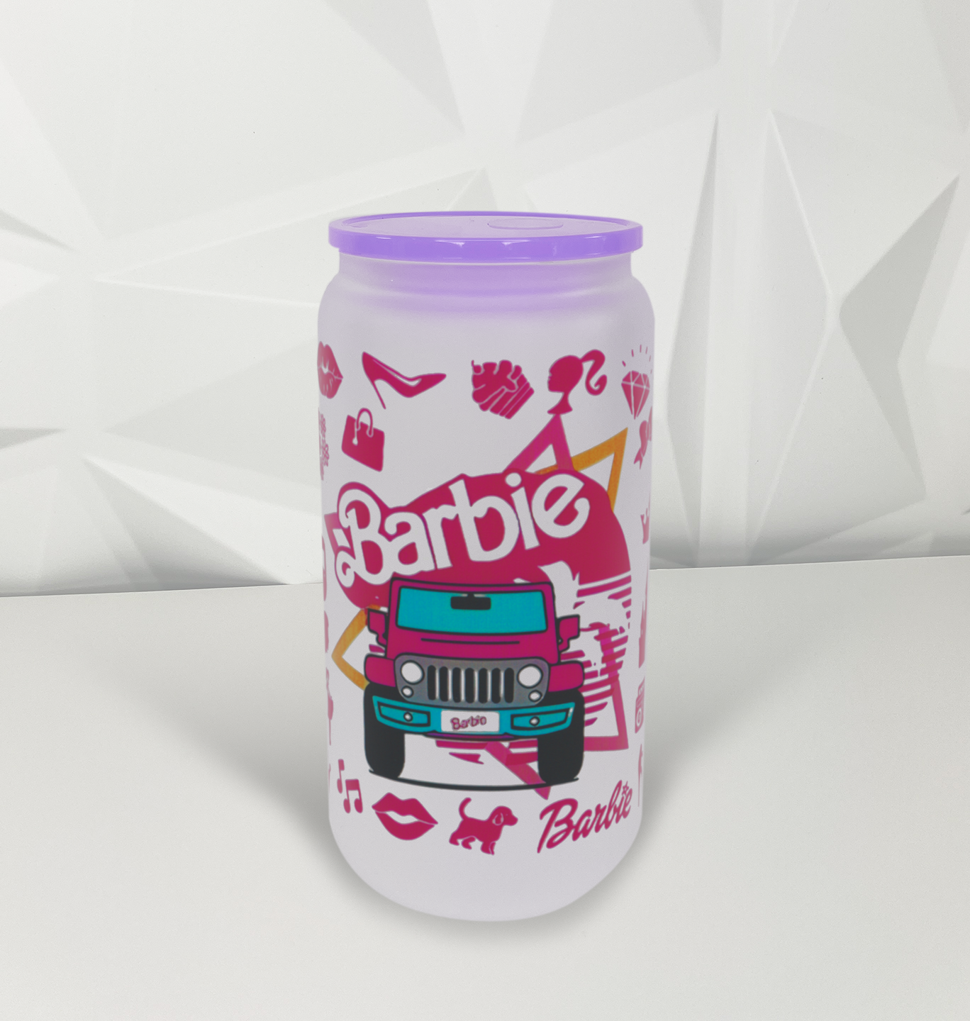 Pink Doll - Dream Jeep | 16oz Libby Glass Tumbler