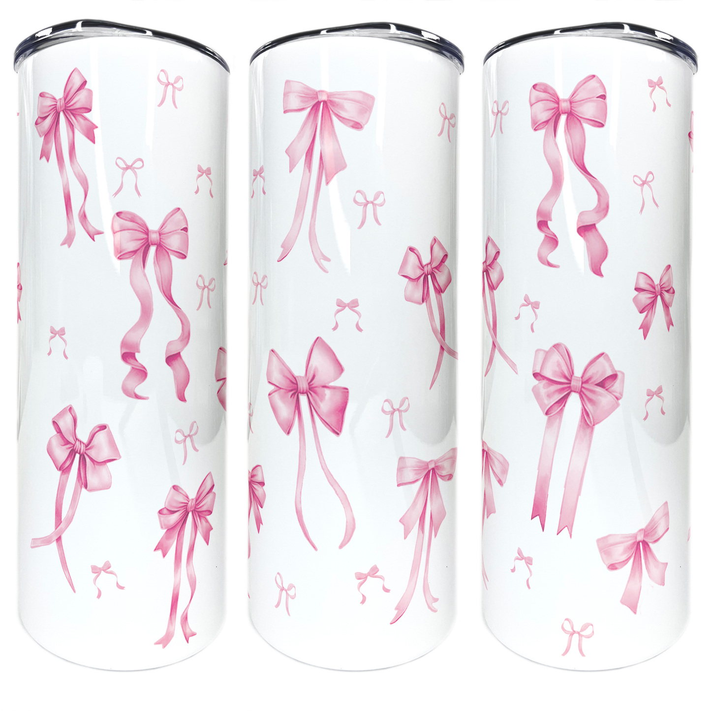 Pink Bows| 20oz Stainless Steel Skinny Coffee Tumbler