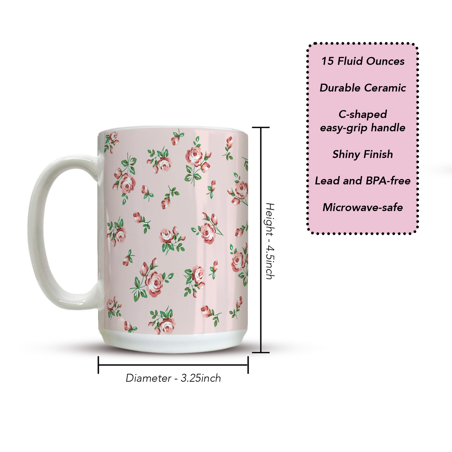 Pink Floral | 15oz Mug