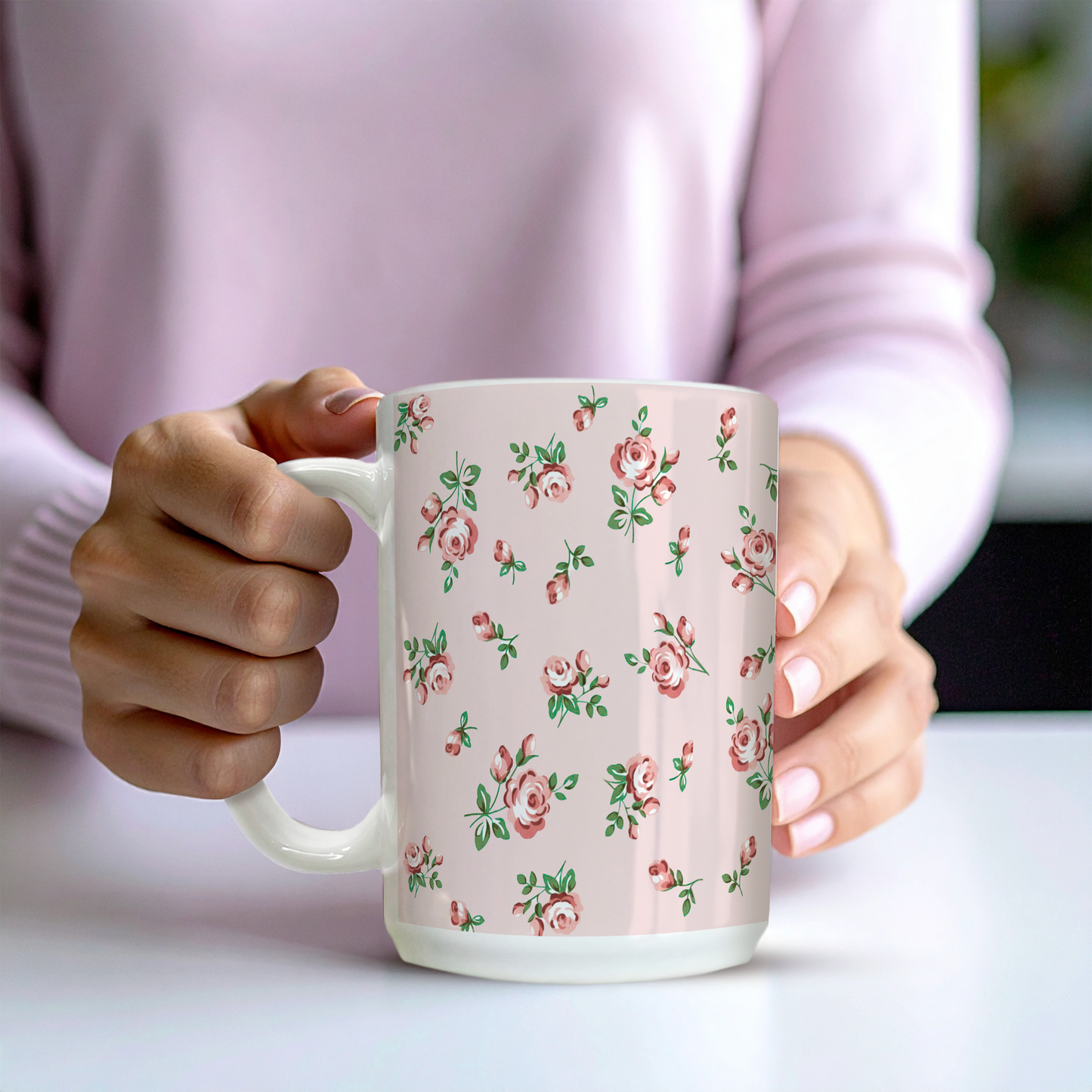 Pink Floral | 15oz Mug