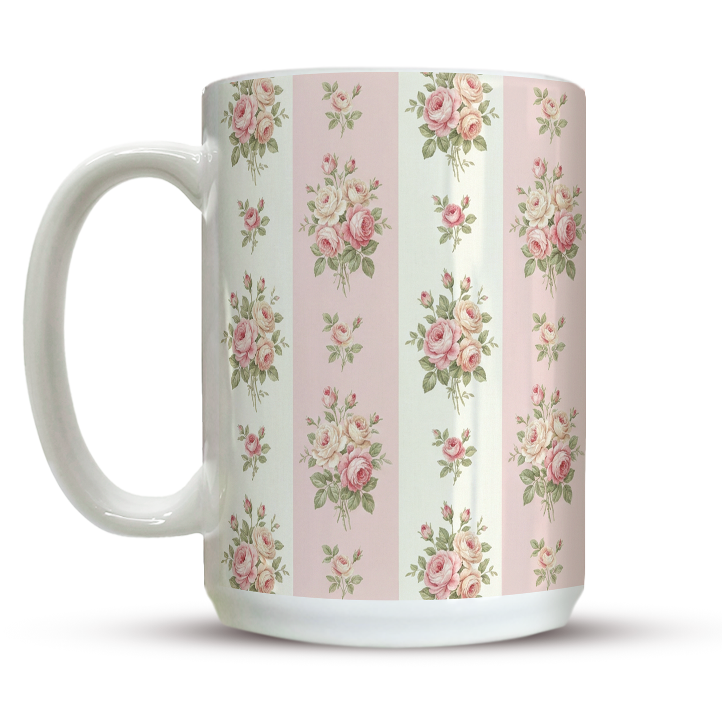Pink Floral - Stripes | 15oz Mug