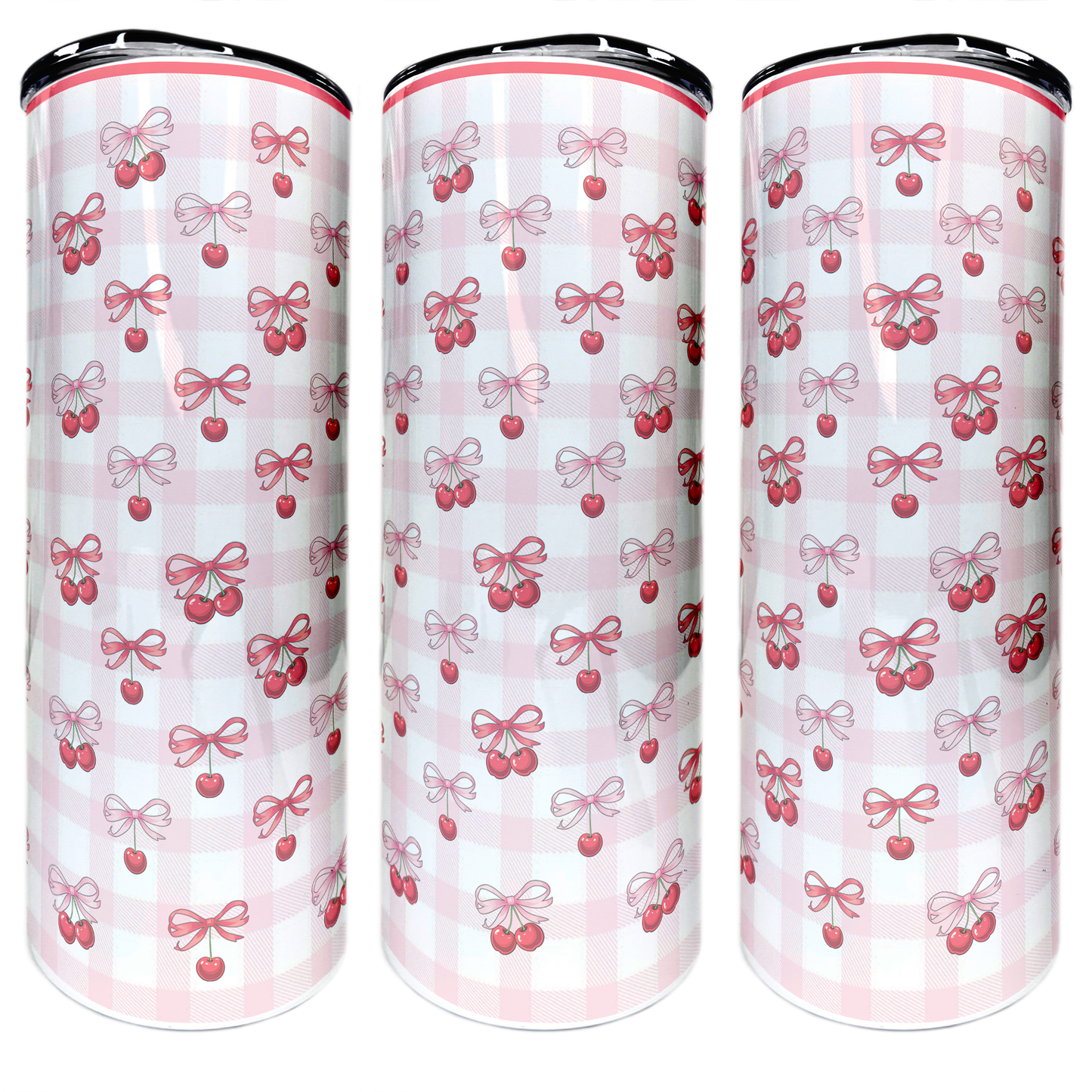 Cherry Bows | 20oz Stainless Steel Skinny Coffee Tumbler