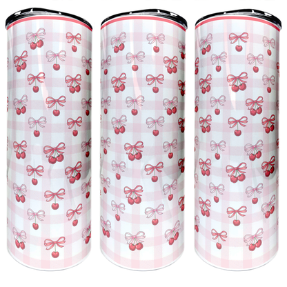 Cherry Bows | 20oz Stainless Steel Skinny Coffee Tumbler
