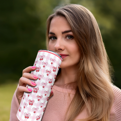 Cherry Bows | 20oz Stainless Steel Skinny Coffee Tumbler