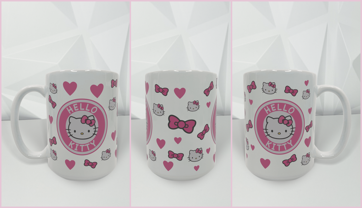 Cartoon Kitty - Hearts & Bows | 15oz Mug