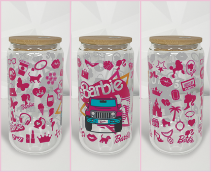 Pink Doll - Dream Jeep | 16oz Libby Glass Tumbler