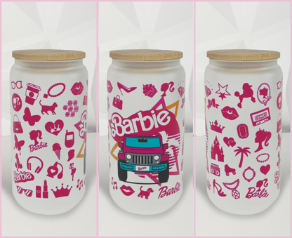 Pink Doll - Dream Jeep | 16oz Libby Glass Tumbler