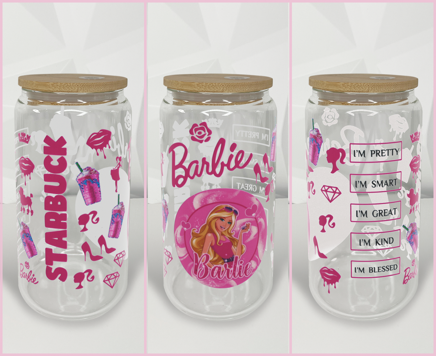 Coffee - Pink Doll 02 | 16oz Libby Glass Tumbler