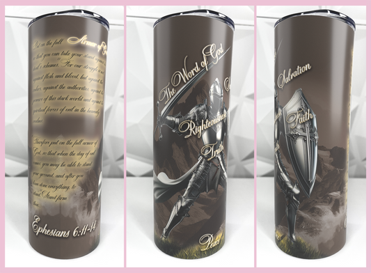 Armor of God - Male | 20oz Stainless Steel Skinny Coffee Tumbler
