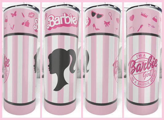 Pink Doll - World | 20oz Stainless Steel Skinny Coffee Tumbler