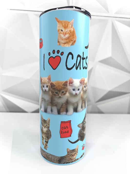 I Heart Cats | 20oz Stainless Steel Skinny Tumbler