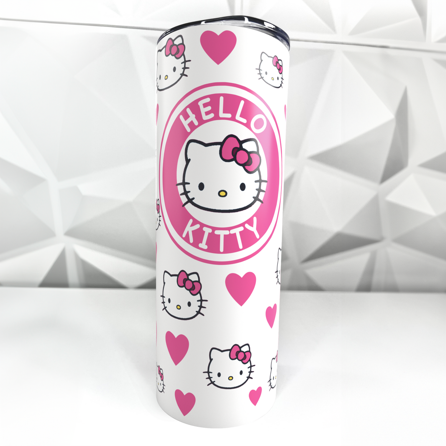 Cartoon Kitty - Hearts | 20oz Stainless Steel Skinny Tumbler